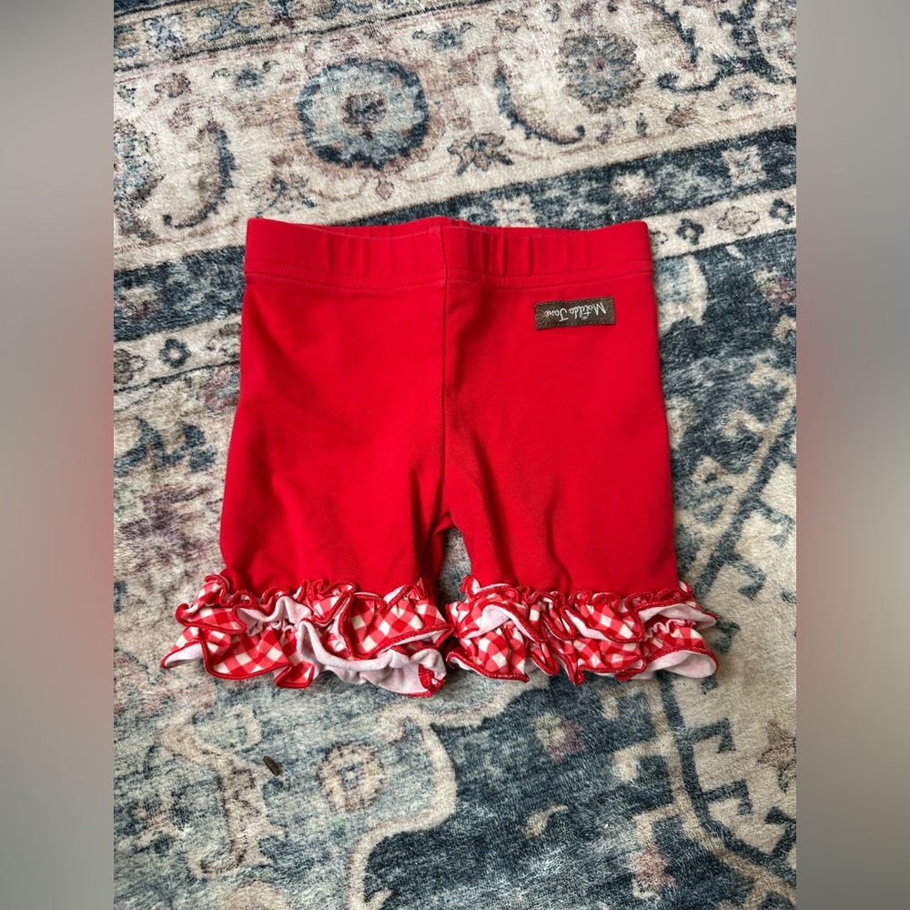 Matilda Jane Red Shorts with Gingham Ruffle